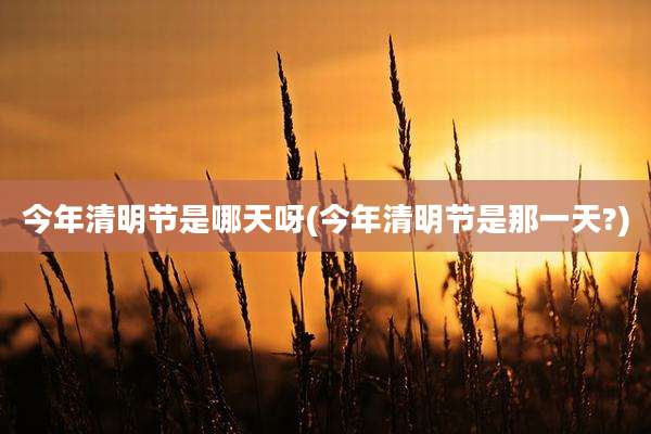 今年清明节是哪天呀(今年清明节是那一天?)