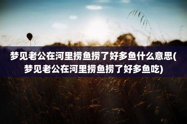 梦见老公在河里捞鱼捞了好多鱼什么意思(梦见老公在河里捞鱼捞了好多鱼吃)