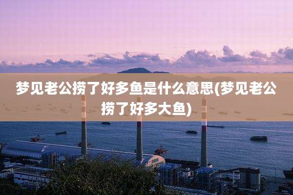 梦见老公捞了好多鱼是什么意思(梦见老公捞了好多大鱼)