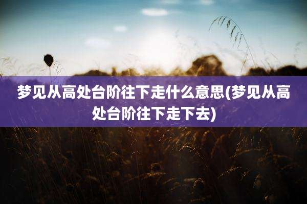 梦见从高处台阶往下走什么意思(梦见从高处台阶往下走下去)