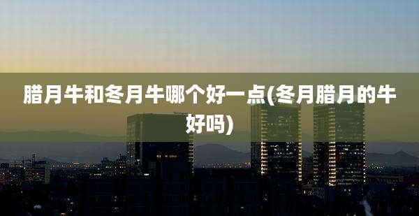腊月牛和冬月牛哪个好一点(冬月腊月的牛好吗)
