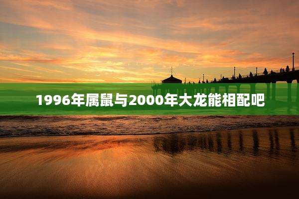 1996年属鼠与2000年大龙能相配吧