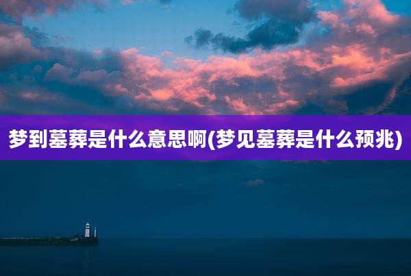 梦到墓葬是什么意思啊(梦见墓葬是什么预兆)