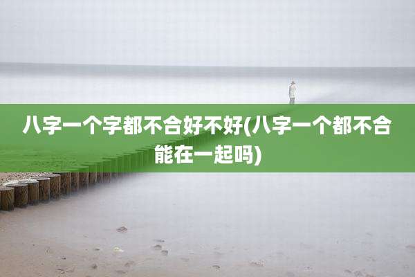 八字一个字都不合好不好(八字一个都不合能在一起吗)