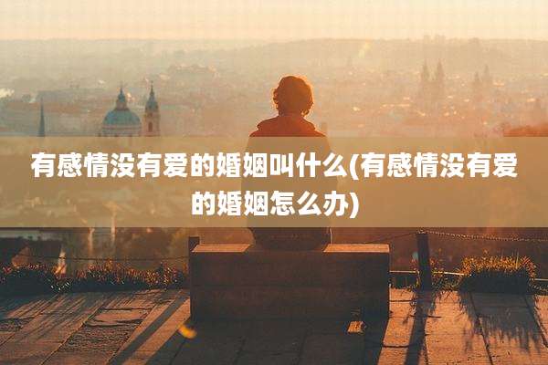 有感情没有爱的婚姻叫什么(有感情没有爱的婚姻怎么办)