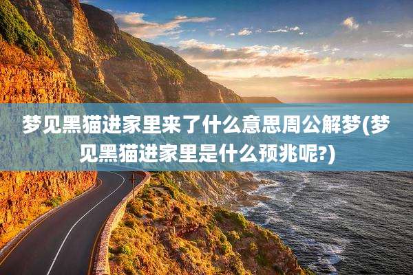 梦见黑猫进家里来了什么意思周公解梦(梦见黑猫进家里是什么预兆呢?)