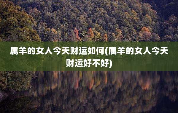 属羊的女人今天财运如何(属羊的女人今天财运好不好)