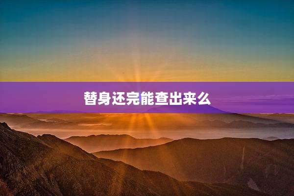 替身还完能查出来么