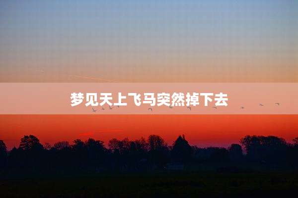 梦见天上飞马突然掉下去