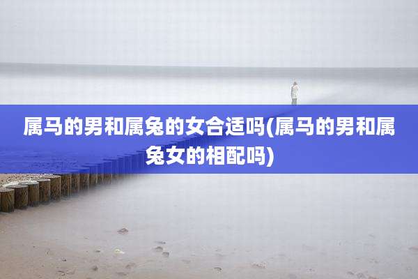 属马的男和属兔的女合适吗(属马的男和属兔女的相配吗)