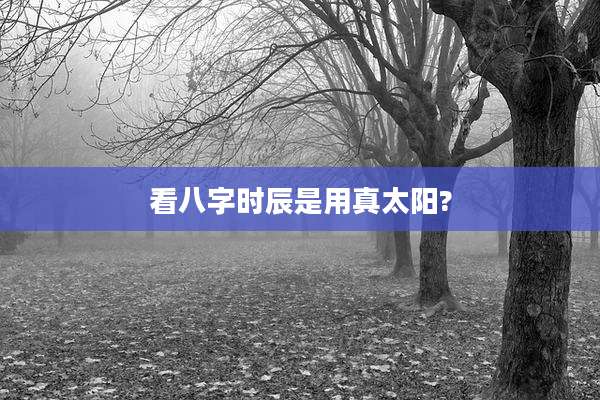 看八字时辰是用真太阳?
