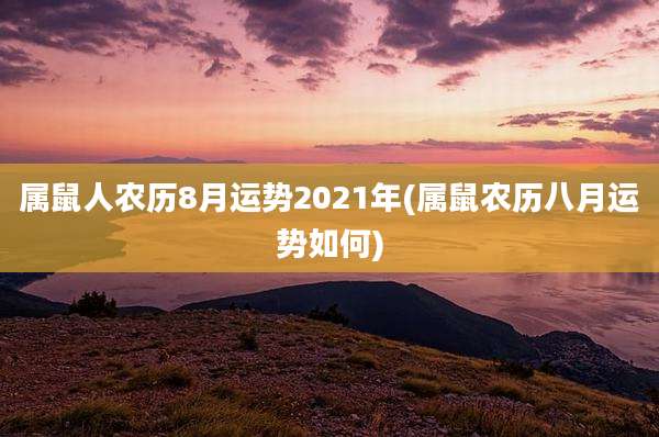 属鼠人农历8月运势2021年(属鼠农历八月运势如何)