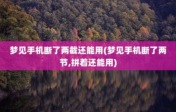梦见手机断了两截还能用(梦见手机断了两节,拼着还能用)