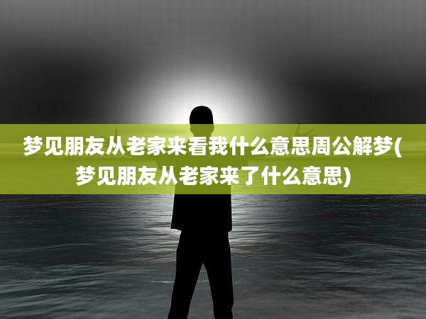 梦见朋友从老家来看我什么意思周公解梦(梦见朋友从老家来了什么意思)