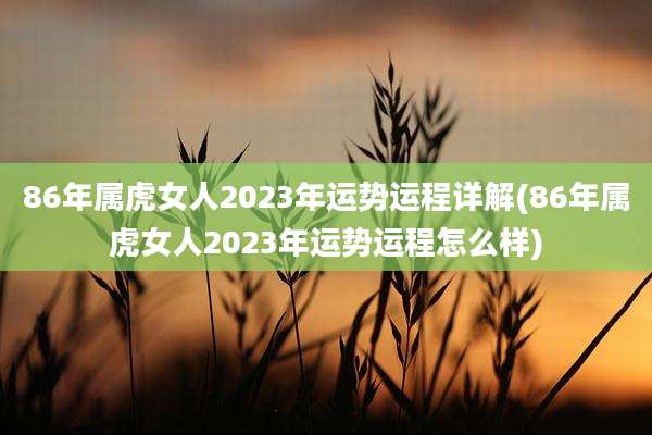 86年属虎女人2023年运势运程详解(86年属虎女人2023年运势运程怎么样)