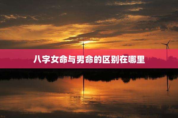 八字女命与男命的区别在哪里