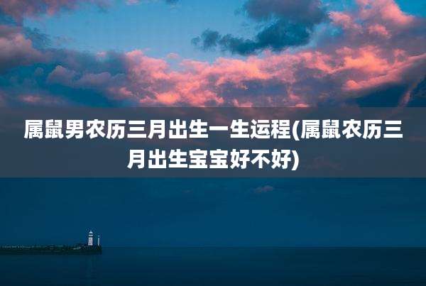 属鼠男农历三月出生一生运程(属鼠农历三月出生宝宝好不好)