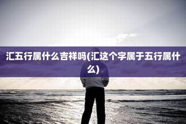 汇五行属什么吉祥吗(汇这个字属于五行属什么)