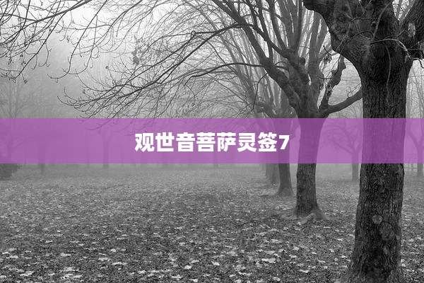 观世音菩萨灵签7