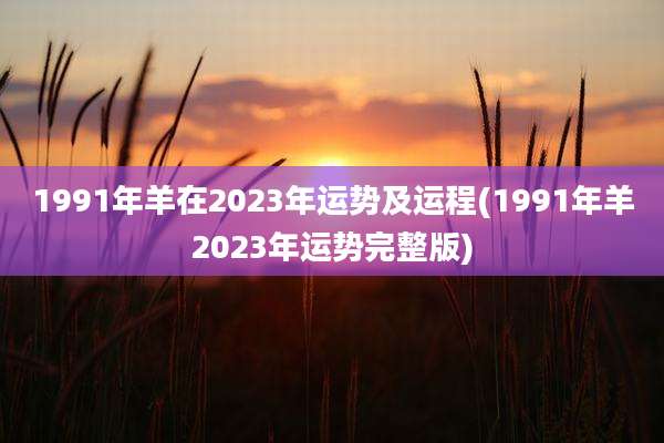 1991年羊在2023年运势及运程(1991年羊2023年运势完整版)