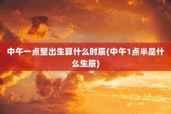 中午一点整出生算什么时辰(中午1点半是什么生辰)