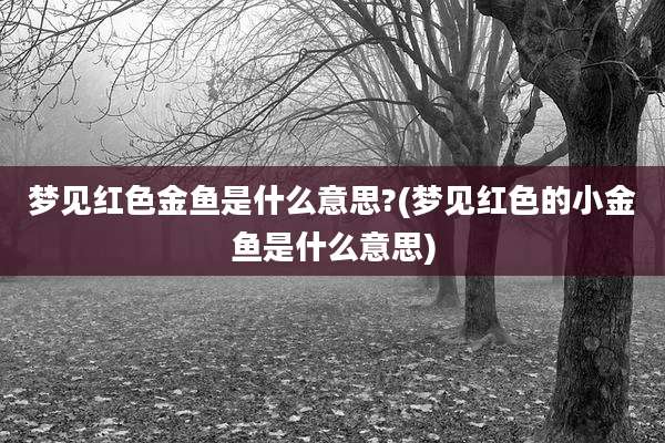 梦见红色金鱼是什么意思?(梦见红色的小金鱼是什么意思)