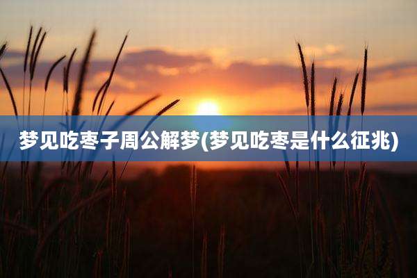 梦见吃枣子周公解梦(梦见吃枣是什么征兆)