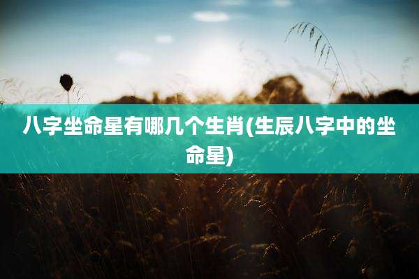 八字坐命星有哪几个生肖(生辰八字中的坐命星)
