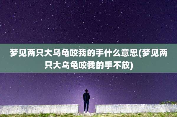 梦见两只大乌龟咬我的手什么意思(梦见两只大乌龟咬我的手不放)