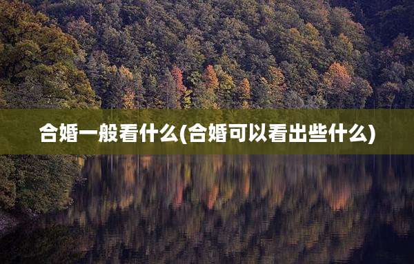 合婚一般看什么(合婚可以看出些什么)