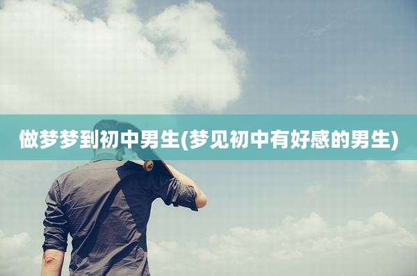 做梦梦到初中男生(梦见初中有好感的男生)