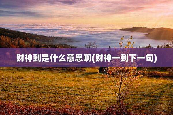 财神到是什么意思啊(财神一到下一句)