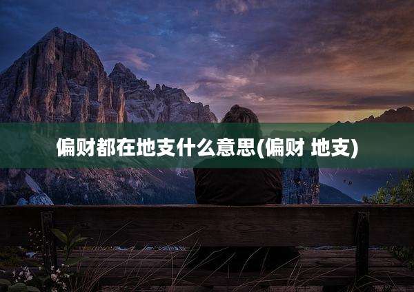 偏财都在地支什么意思(偏财 地支)