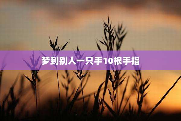 梦到别人一只手10根手指