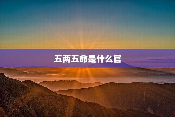 五两五命是什么官