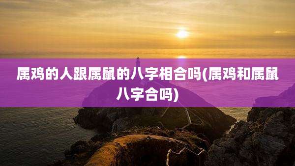属鸡的人跟属鼠的八字相合吗(属鸡和属鼠八字合吗)