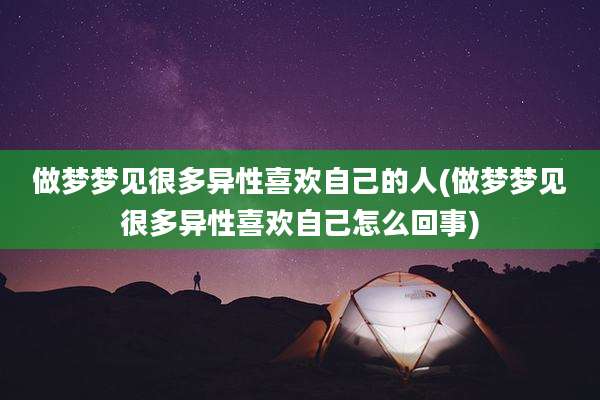 做梦梦见很多异性喜欢自己的人(做梦梦见很多异性喜欢自己怎么回事)