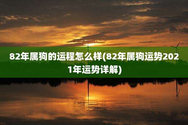 82年属狗的运程怎么样(82年属狗运势2021年运势详解)