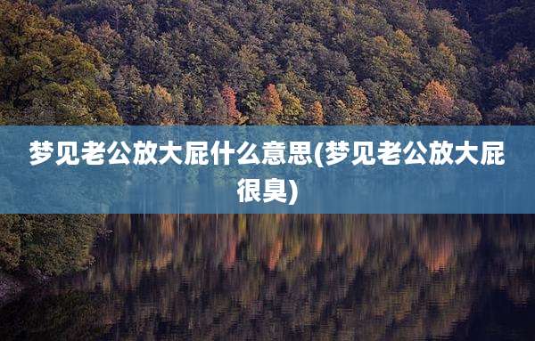 梦见老公放大屁什么意思(梦见老公放大屁很臭)