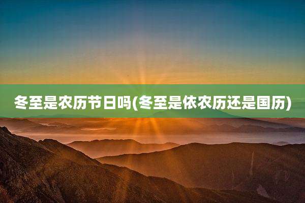 冬至是农历节日吗(冬至是依农历还是国历)