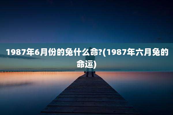 1987年6月份的兔什么命?(1987年六月兔的命运)