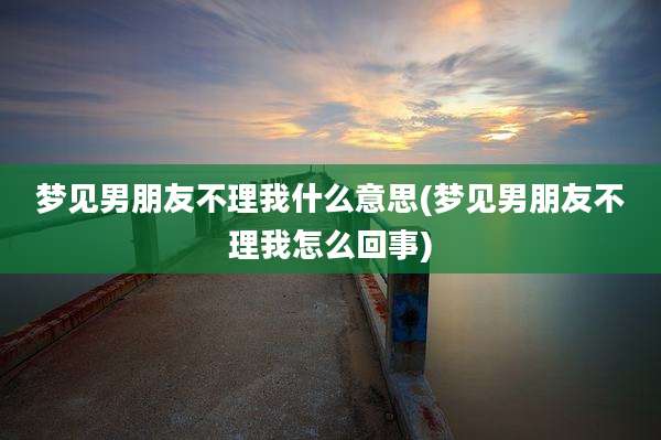 梦见男朋友不理我什么意思(梦见男朋友不理我怎么回事)