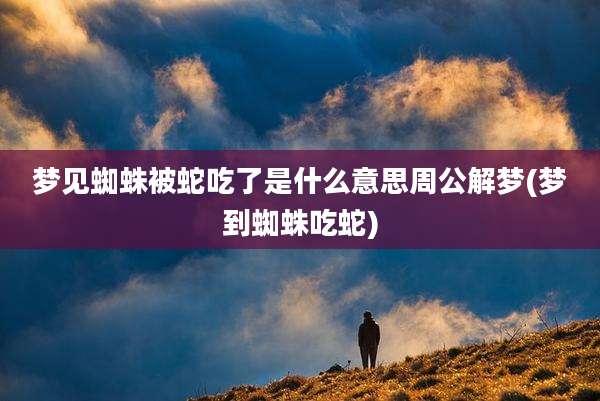 梦见蜘蛛被蛇吃了是什么意思周公解梦(梦到蜘蛛吃蛇)
