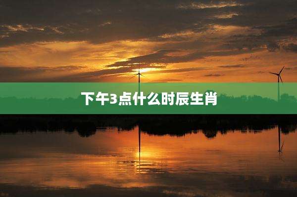 下午3点什么时辰生肖