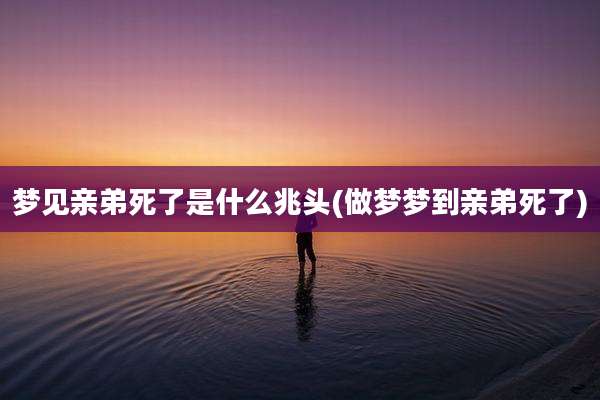 梦见亲弟死了是什么兆头(做梦梦到亲弟死了)