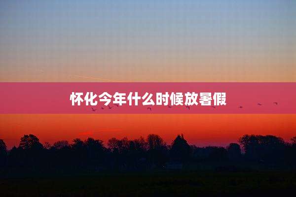 怀化今年什么时候放暑假
