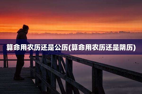 算命用农历还是公历(算命用农历还是阴历)