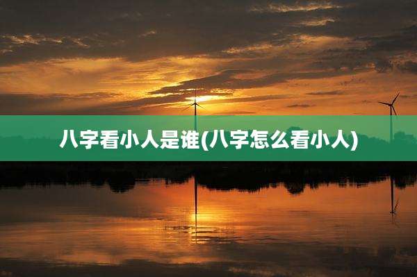 八字看小人是谁(八字怎么看小人)