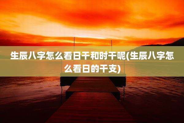 生辰八字怎么看日干和时干呢(生辰八字怎么看日的干支)