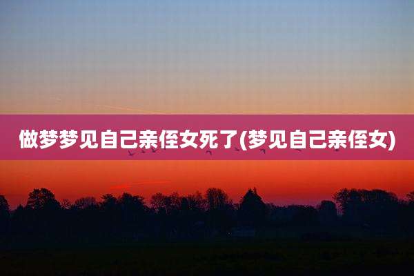 做梦梦见自己亲侄女死了(梦见自己亲侄女)